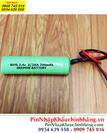 Pin đèn Exit thoát hiểm 2.4v-2/3AA700mAh, Pin đèn sự cố khẩn cấp 2.4v-2/3AA700mAh, Pin GREPOW 2.4v-2/3AA700mAh chính hãng